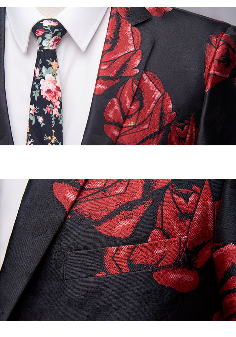 Hot Sale Plus Size Embroidered 2 Pieces  Men'S Suits & Blazer