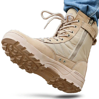 Men Desert Tactical Boots Mens Working Safty Shoes Combat Cargo Hiking Boots