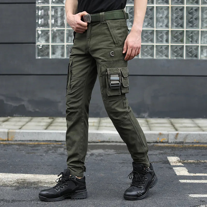 Men's New Cargo Pants Casual Multi-Pocket Tactical Pant Cotton Running Trousers