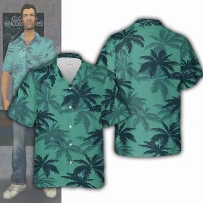 Men's Shirt Game Character Same Style Short Sleeve Cuban Oversize 3D Print