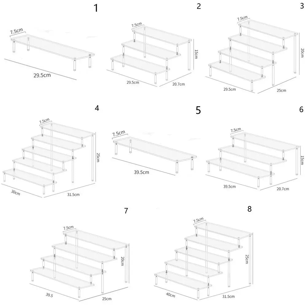 Organization Home Storage Display Shelf Transparent Storage Racks Display
