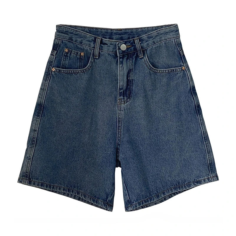 Classic Denim Shorts Women Summer Blue High Waist Shorts Jeans Womens Shorts