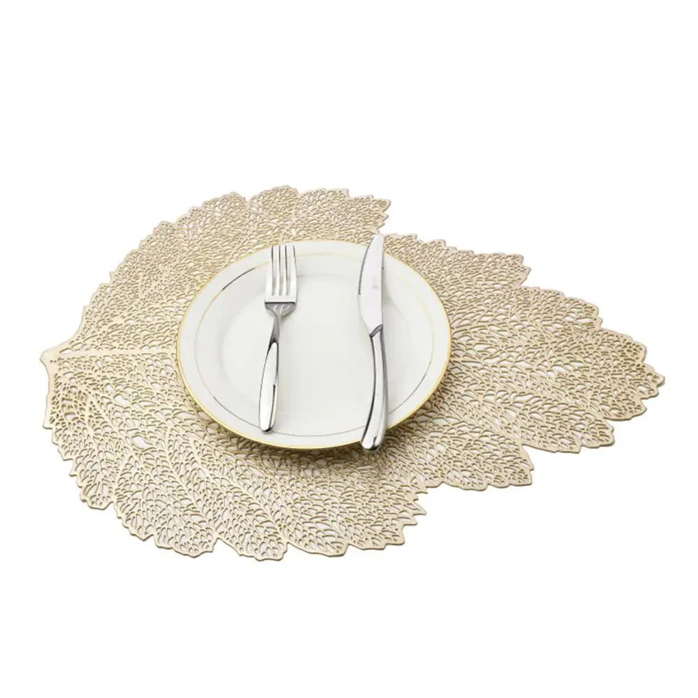 Placemat for Dining Table Coasters Lotus Leaf Palm Leaf Simulation Plant