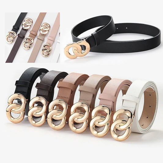 Pu Leather Belt Women Waist Luxury Black Belts for Jeans Dresses Woman