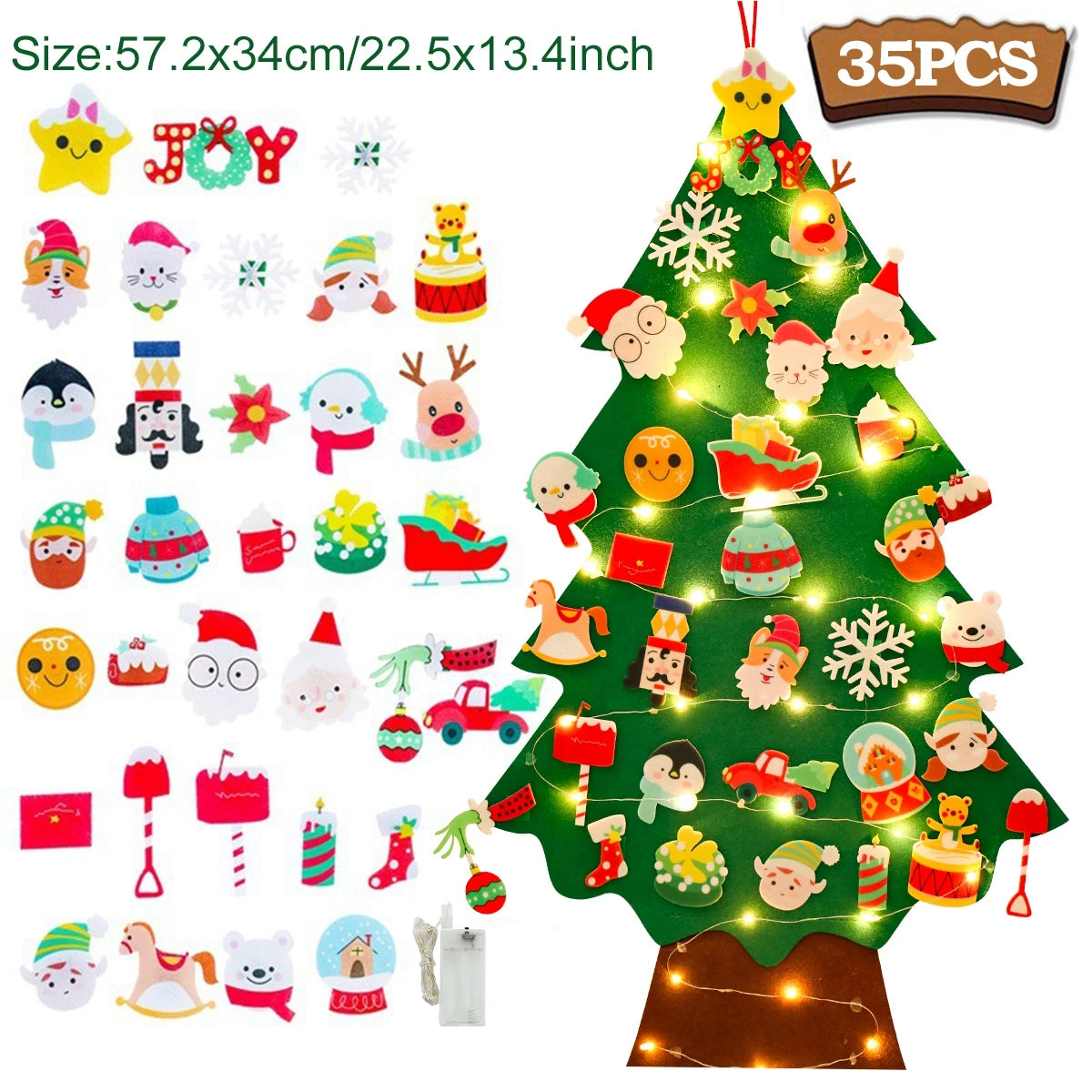 Kids DIY Felt Christmas Tree Merry Christmas Decorations for Home 2024