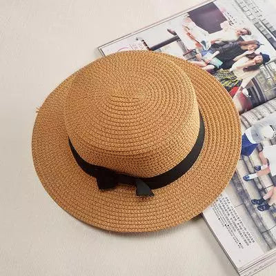 COKK Panama Hat Simple Summer Beach Hat Female Casual Girls