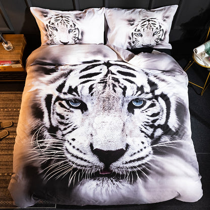 Homebed White Tiger Bedding Set Queen Size 3D Animal Print