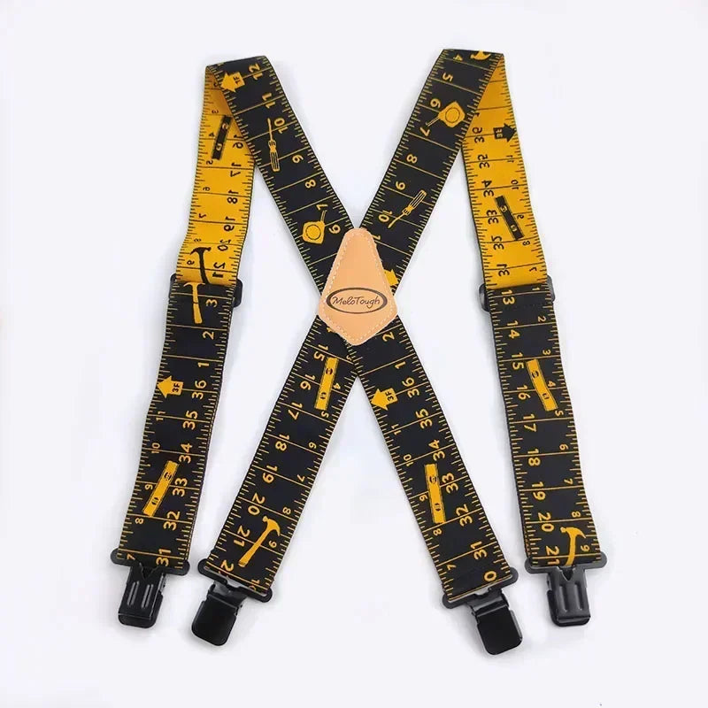 1Pc 5*120cm Men's Adult X-Type 4 Clips High Elastic Suspender Adjustable Heavy