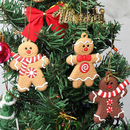 12Pcs Gingerbread Man Christmas Tree Hanging Pendant Xmas Tree Decor Ornament