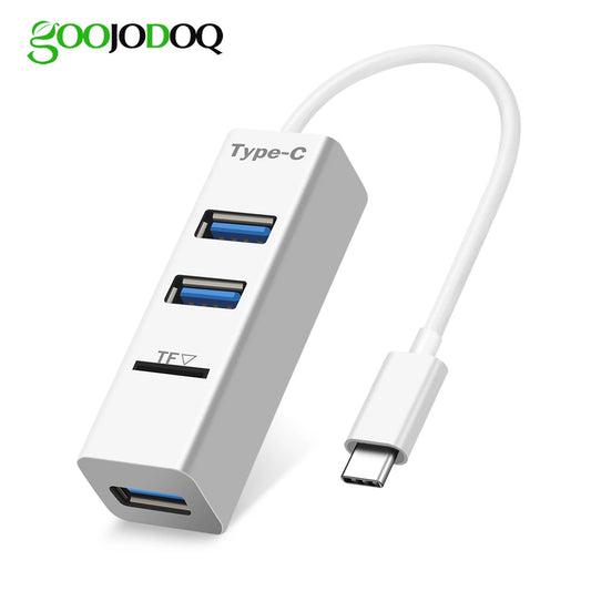 3 Ports USB C HUB Type C Splitter With TF Card Reader for Macbook Pro iMac PC