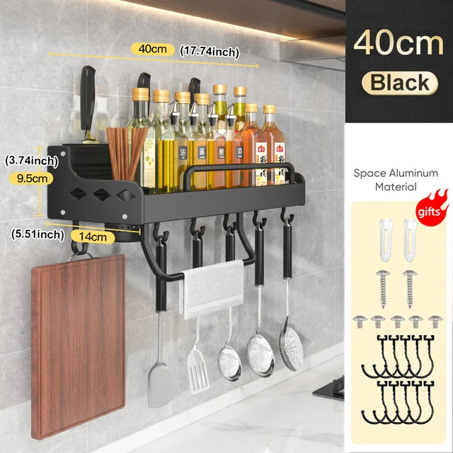 Joybos Kitchen Spice Organizer Set Punch-Free Wall-Mounted Racks