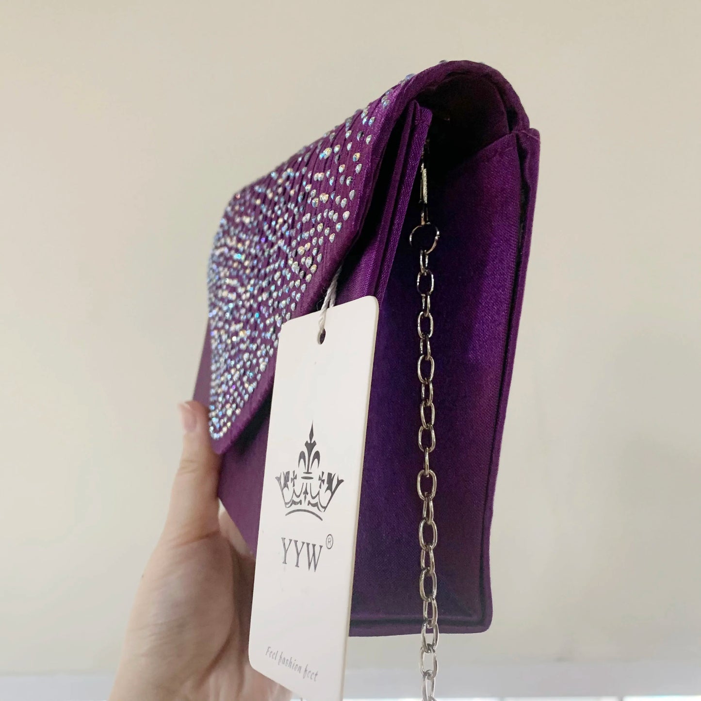 Purple Women Wedding Clutch Handbag Luxury PU Leather Bags Designed Clutch Purse