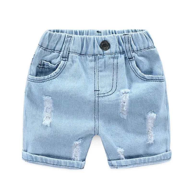 Summer Baby Boys Denim Shorts Fashion Hole Children Jeans South Korea Style Boy