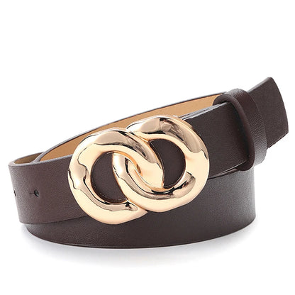 Pu Leather Belt Women Waist Luxury Black Belts for Jeans Dresses Woman