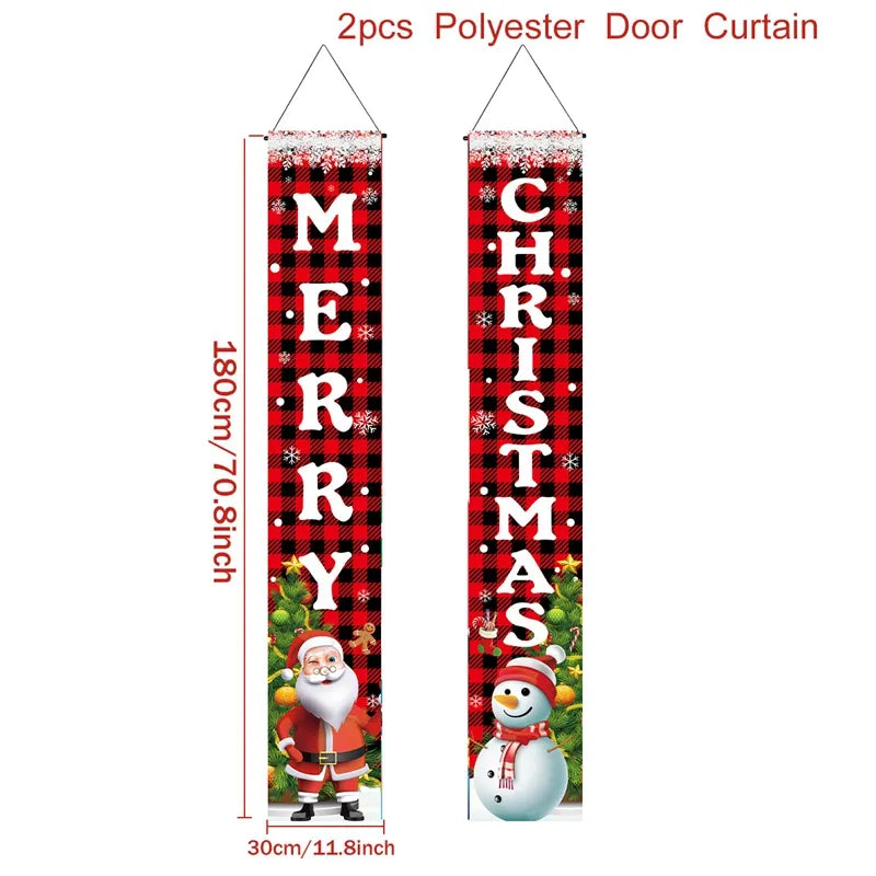 Christmas Door Decoration 2024 Merry Christmas Banner Decor for Home