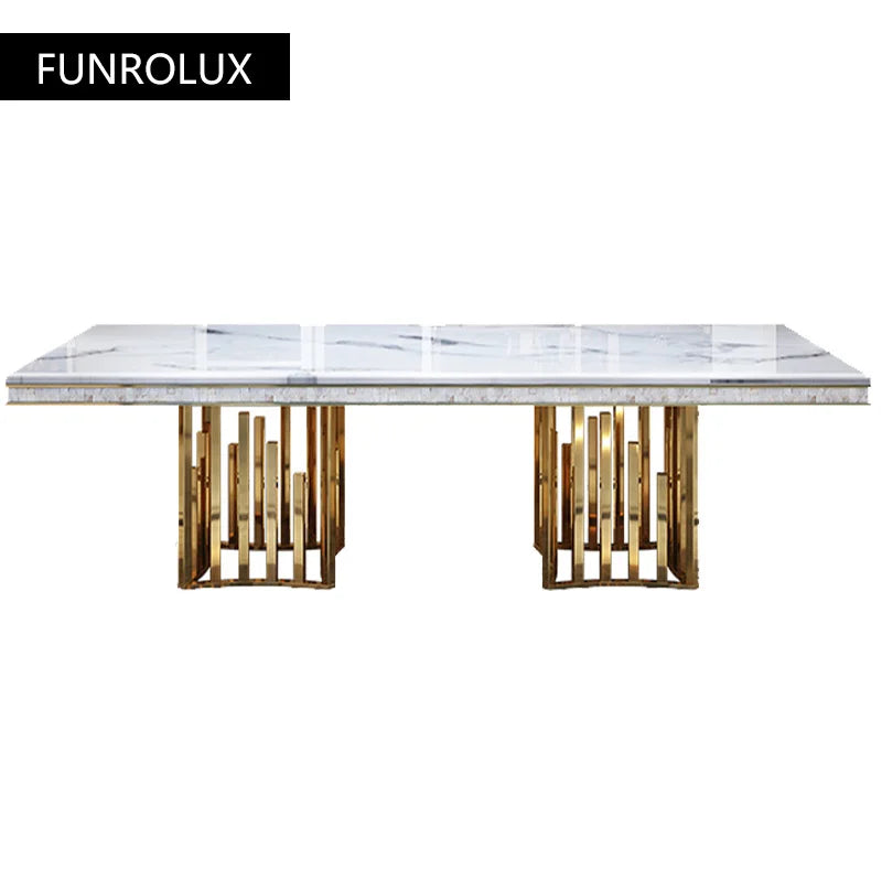 Modern Marble Dining Tables Modern Rectangular Gold Stainless Dining Table