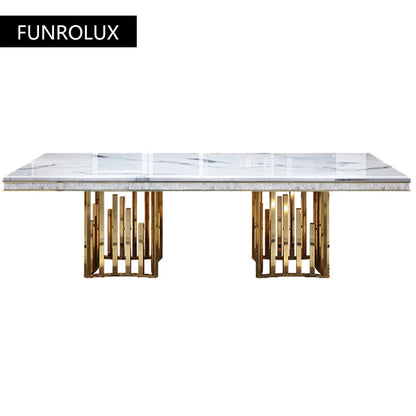 Modern Marble Dining Tables Modern Rectangular Gold Stainless Dining Table