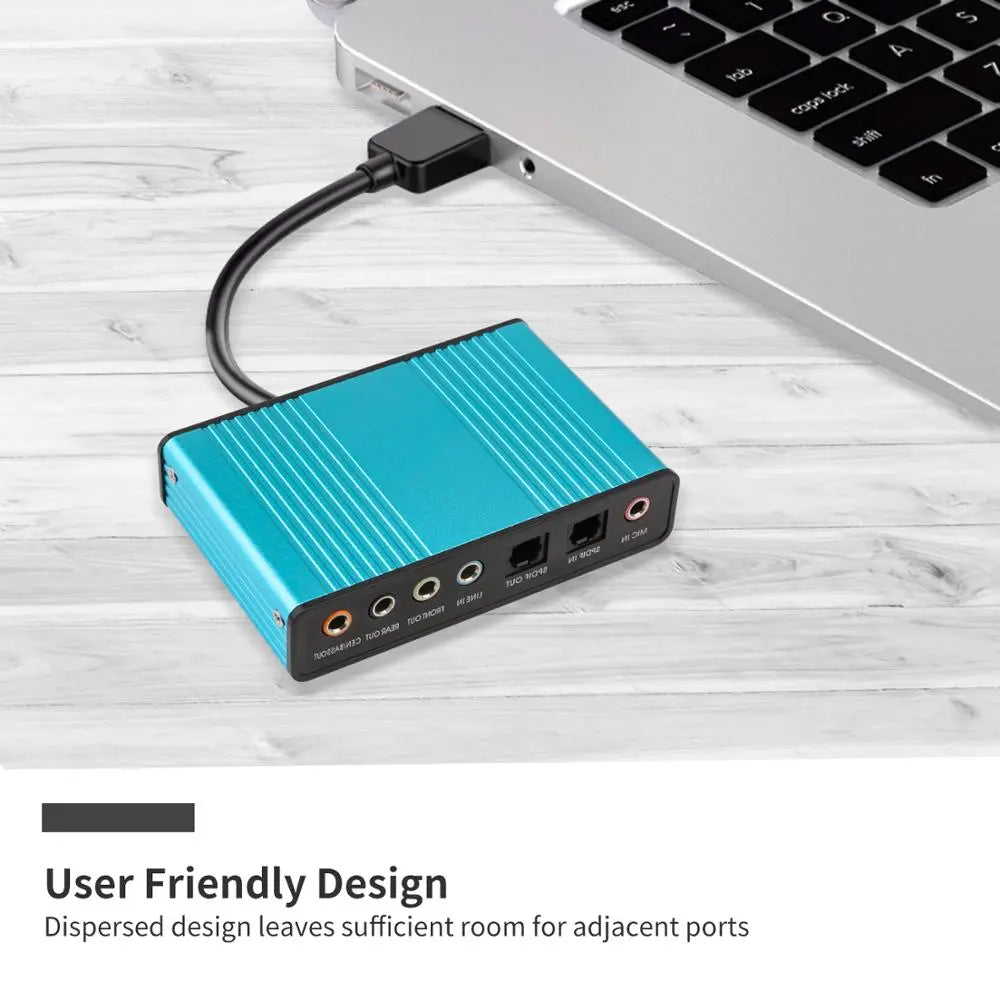 GOOJODOQ Professional USB Sound Card 6 Channel 5.1 Optical External Audio