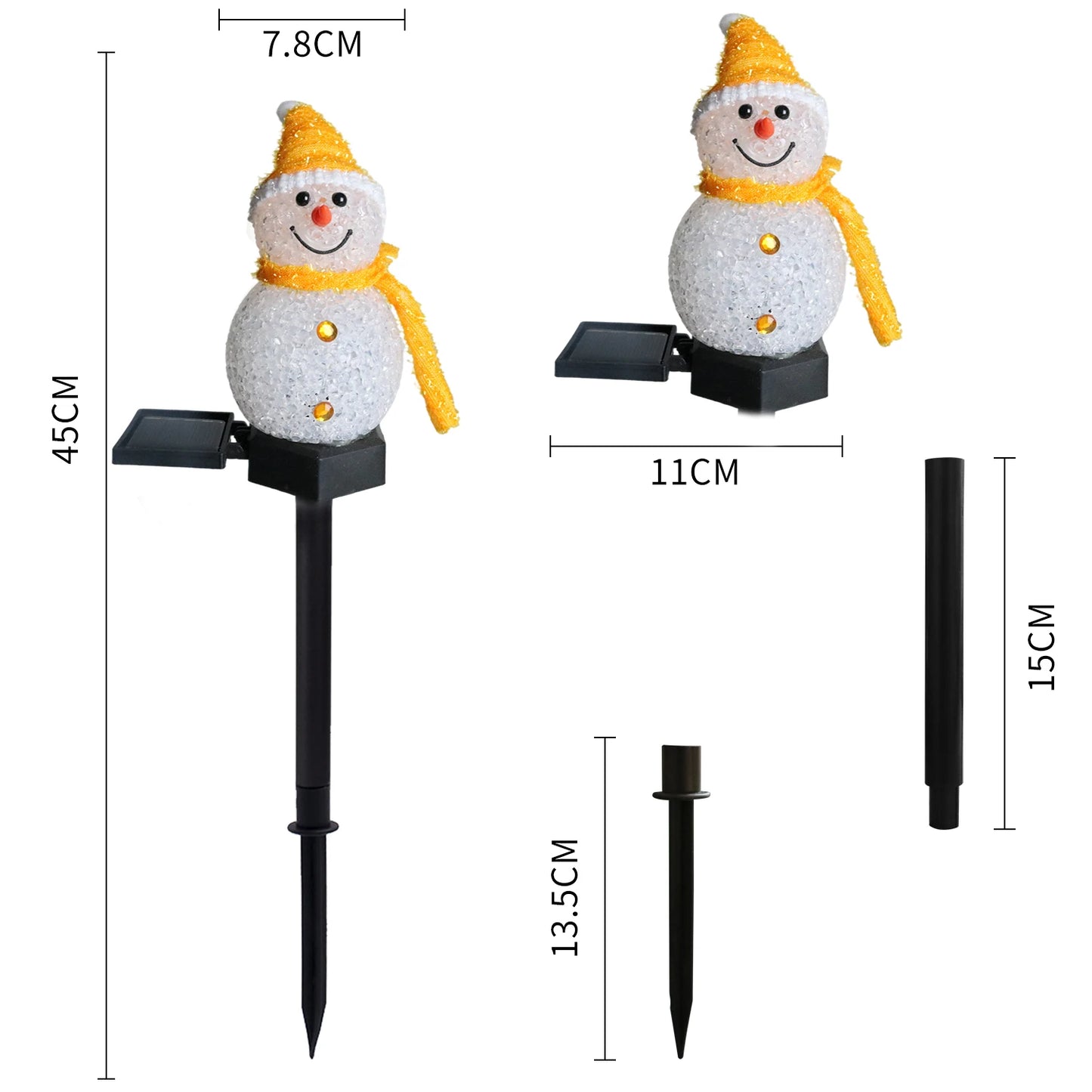 Solar Snowman Christmas Garden Lights Outdoors,Waterproof Solar Garden Lights