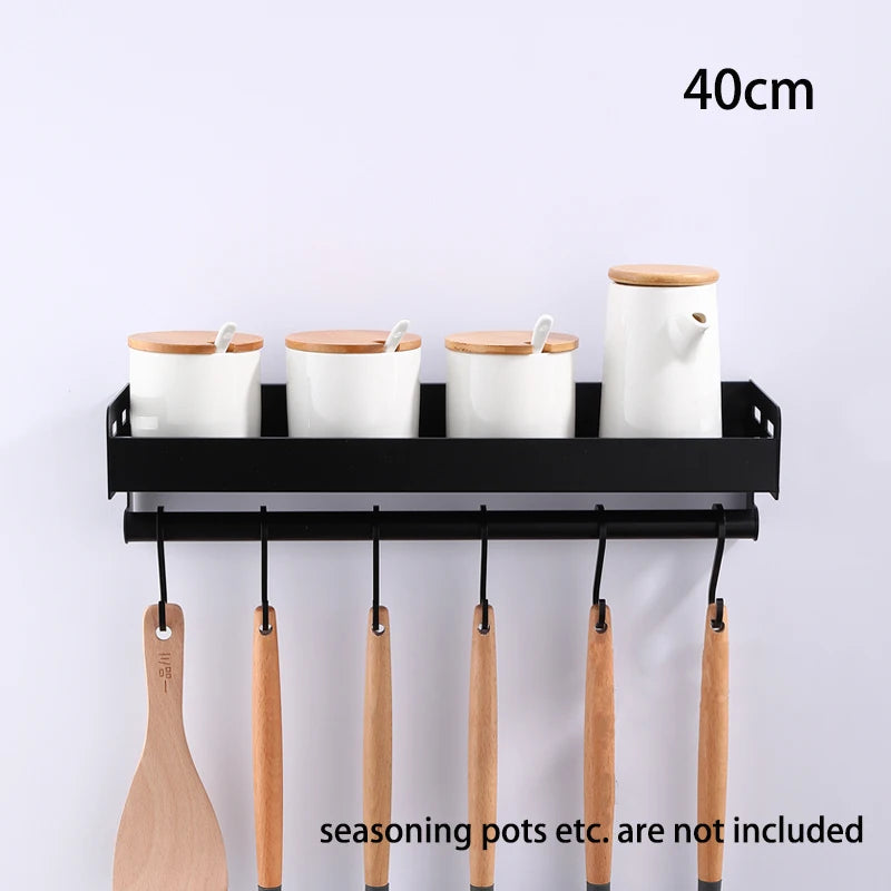 Wall-Mount Spice Racks Utensil Spoon Hanger Hook Kitchen Gadgets Accessories