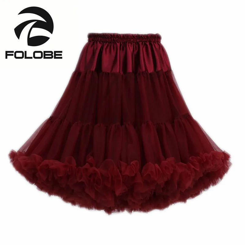 Net Yarn Tutu Skirt Boneless Petticoat Multi Color Fluffy 55cm Soft Tutu Skirts