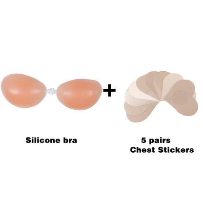 Silicone Bra Invisible Women Lady Nipple Cover