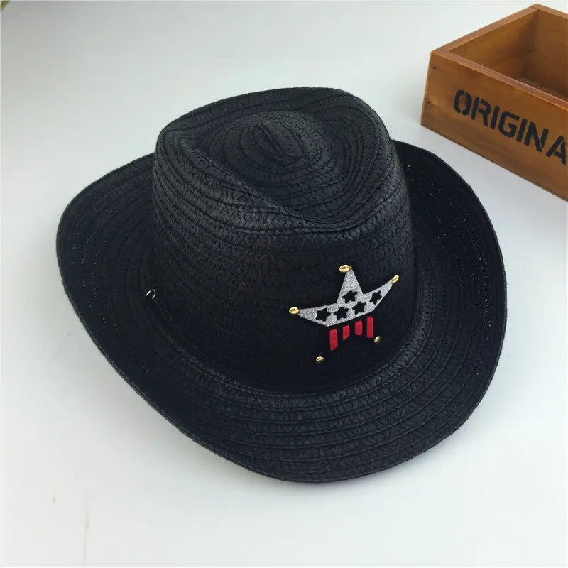 Outdoor Children's Jazz Cowboy Hat Summer Straw Hat Boys