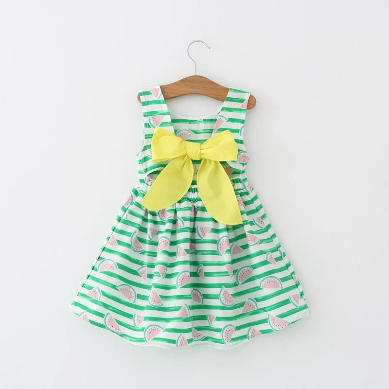 Girls Summer Clothing,Girl Stripe Dress Kids Watermelon Dress Back