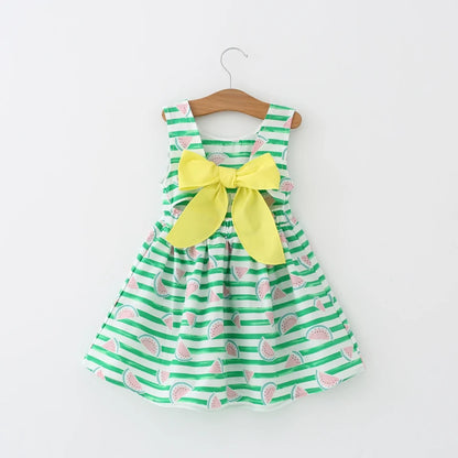 Girls Summer Clothing,Girl Stripe Dress Kids Watermelon Dress Back