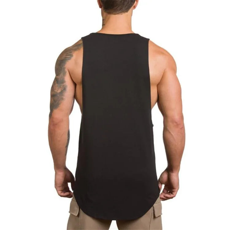 Cotton Sleeveless Shirts Tank Top Men Mens Singlet Bodybuilding Workout Gym Vest