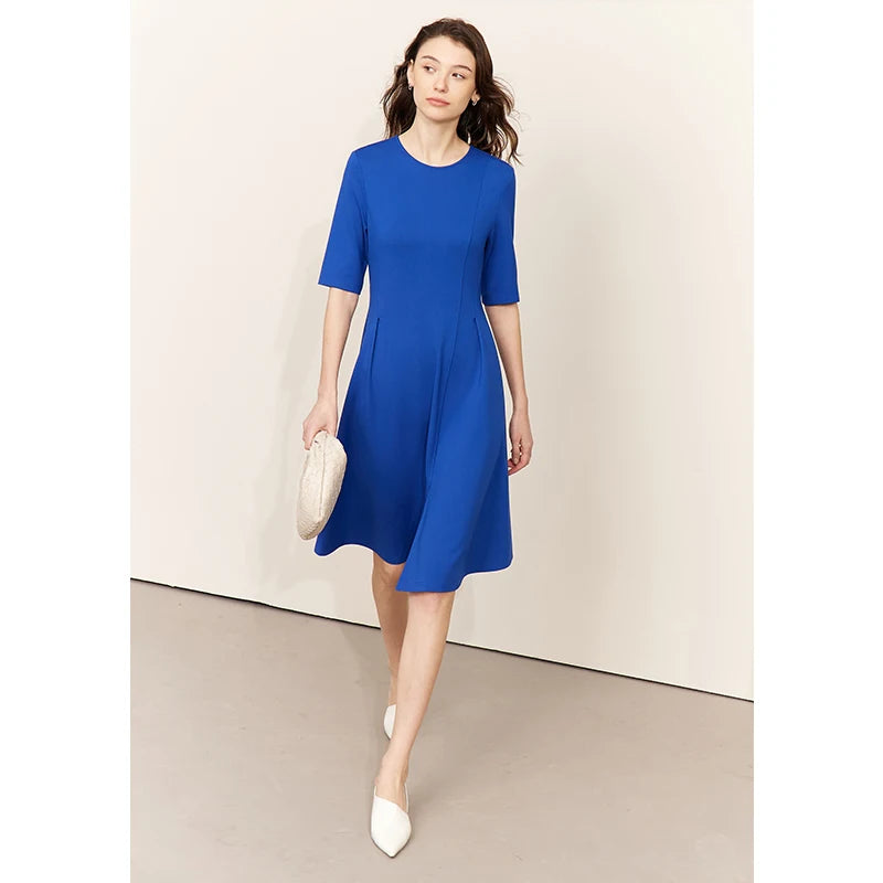 AMII Minimalism Dress for Women 2023 Spring Half Sleeve French