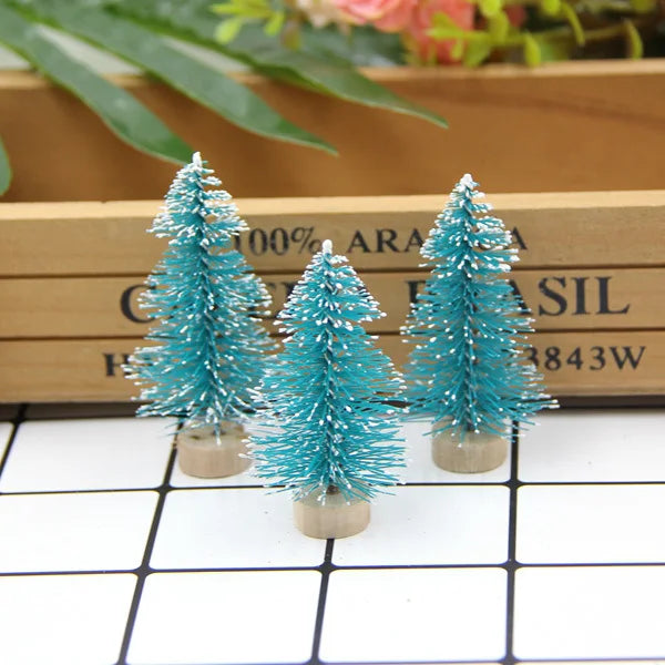 10pcs/Lot 65mm Christmas Trees Small Pine Trees Mini Trees Placed in the Desktop