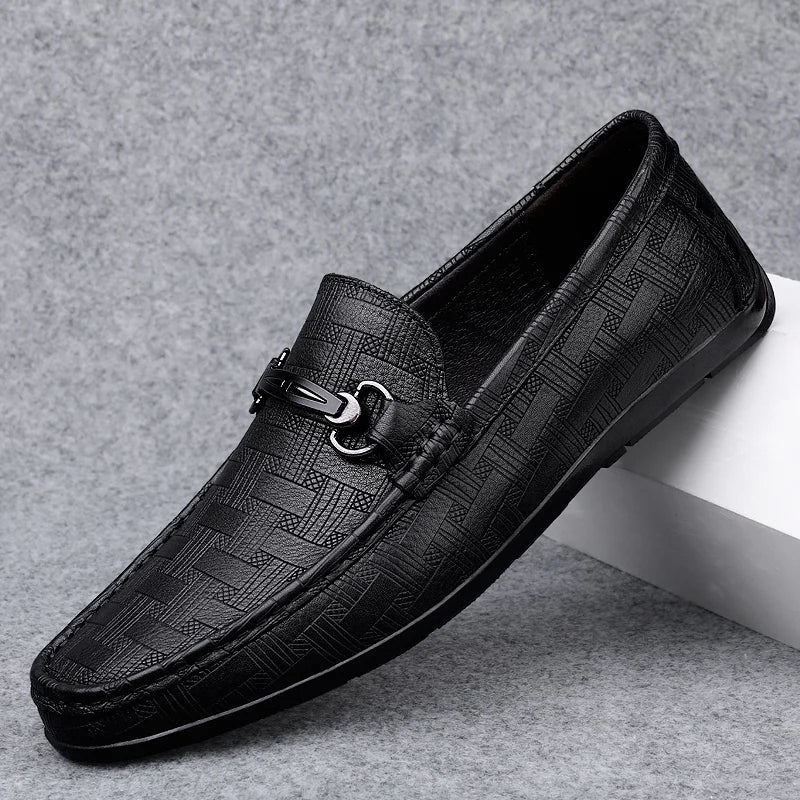 Brand Shoes Men Classic Genuine Leather Loafers Mens Slip-On Driving Shoes Men