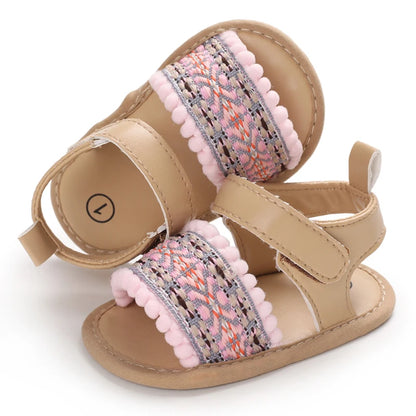 Summer Baby Girl Cute Flower Print Embroidered Sandal Soft