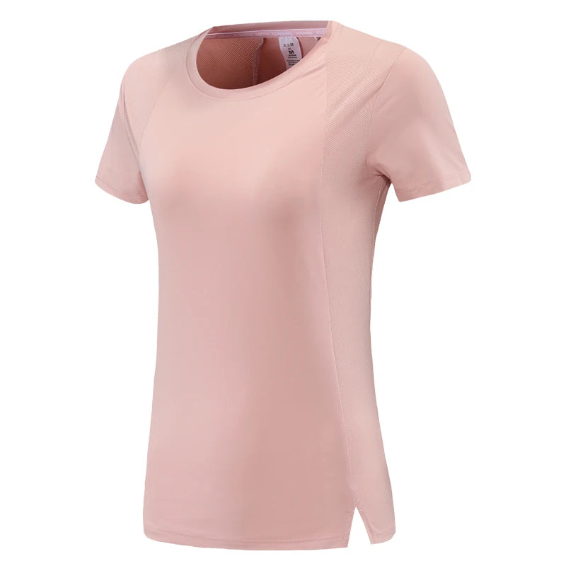 Women Quick Dry Short Sleeve Print Sports Breathable Exercises Yoga Shirt