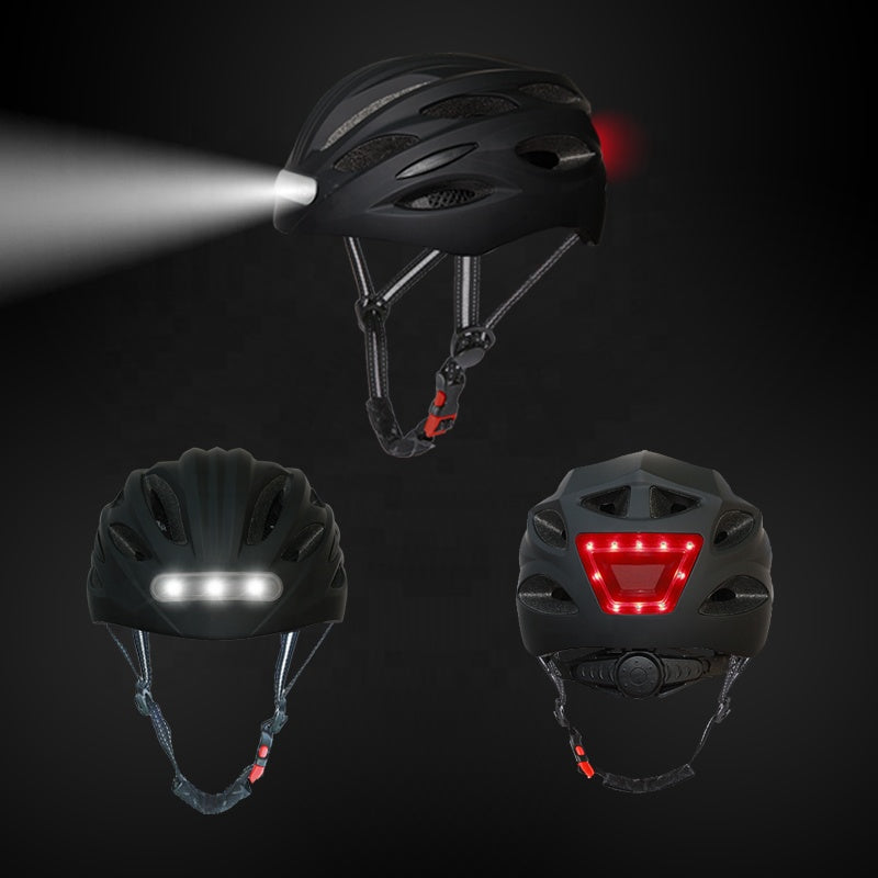 NEW Bicycle Helmet LED Light Rechargeable Intergrally-Mold Cycling Helmet