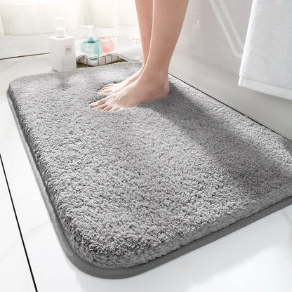 Super Thick Fluff Fiber Bath Mats Non-Slip Absorbent Rug Foot Mat