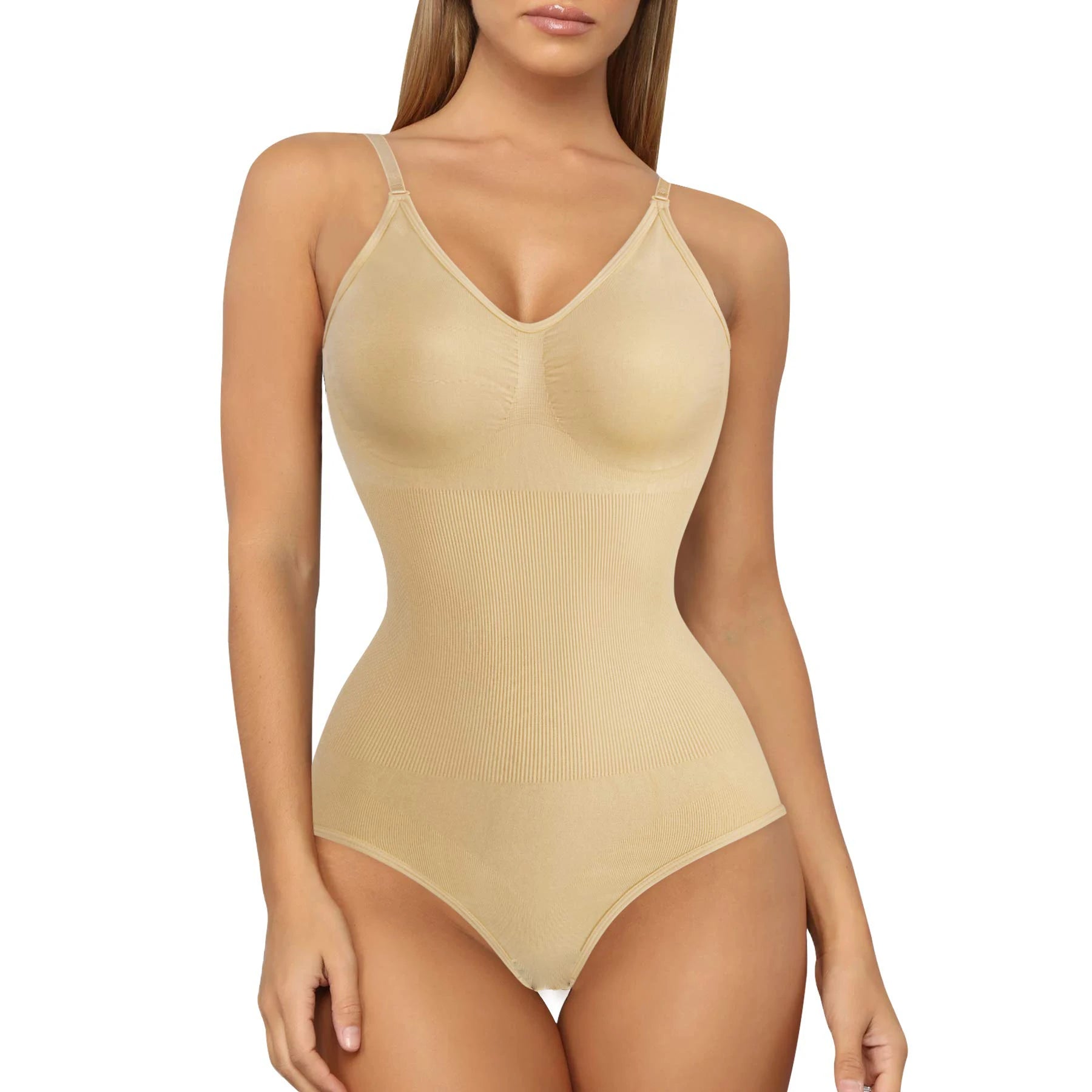 V Neck Spaghetti Strap Bodysuits Compression Body Suits