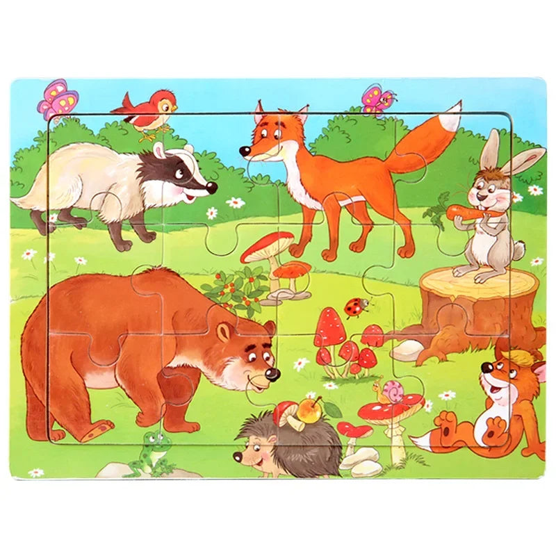 Mini Size 15*10CM Kids Toy Wood Puzzle Wooden 3D Puzzle Jigsaw for Children