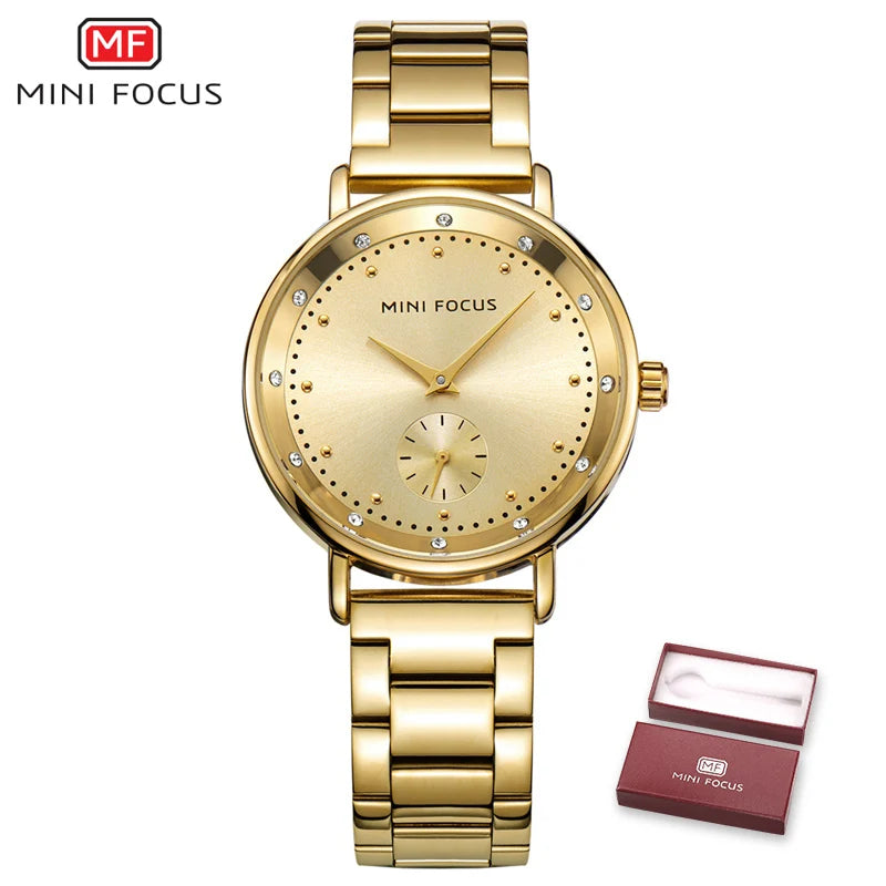 MINI FOCUS Rose Gold Watch Women Quartz Watches Ladies Top Brand