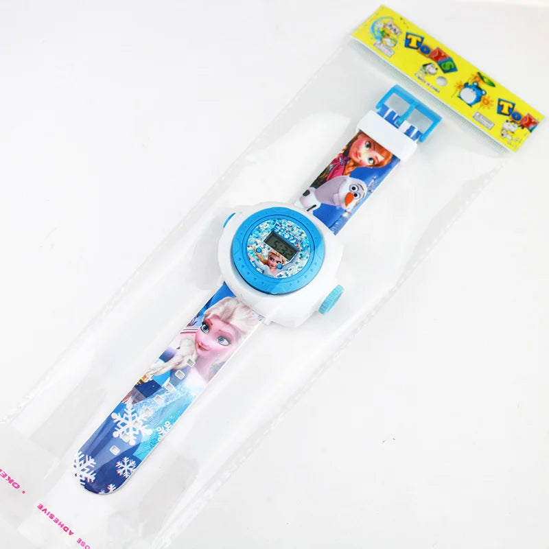 3D Projection Princess Elsa Girls Watches Kids Rubber Digital Minnie