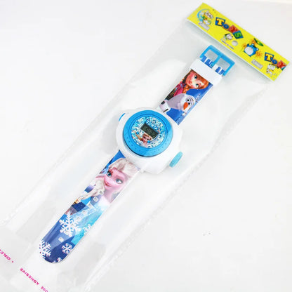 3D Projection Princess Elsa Girls Watches Kids Rubber Digital Minnie