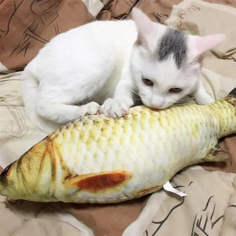 Pet Soft Plush Creative 3D Carp Fish Shape Cat Toy Catnip Fish Stuffed Pillow