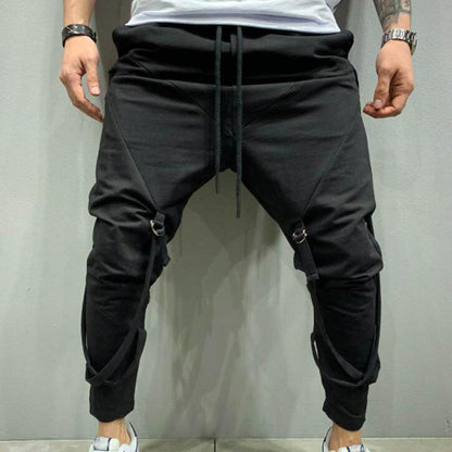 Fashion Men Bandage Pencil Pants Casual Harem Trousers Mens Joggers