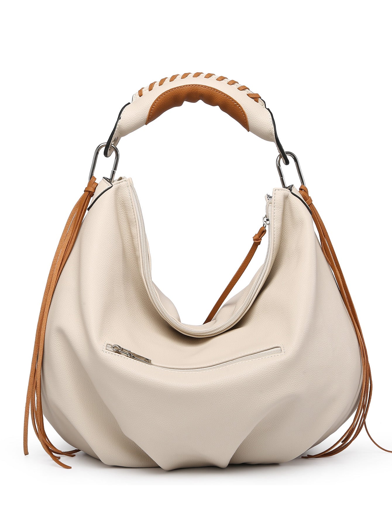 Women Hobo Bag Contrast Handle MT1139-3 BE