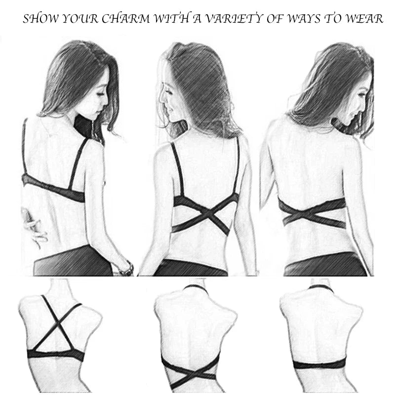 Sexy Women Lingerie U Backless Bras Underwear Deep v Low Cut Push Up Bra