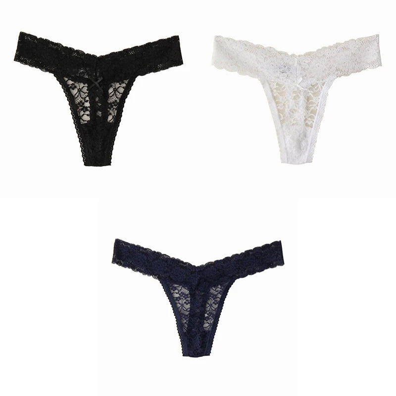 Woman Intimates Low-Rise Soft Female Panties New Plus Size Thongs 3 Pieces