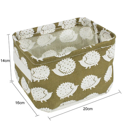 Linen Desktop Storage Box Waterproof Toy Sundries Storage Basket Cosmetic