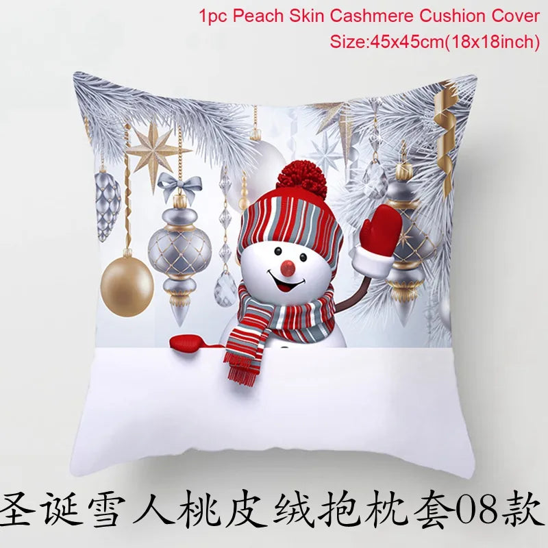 Merry Christmas Cushion Cover Christmas Decorations for Home 2024 Christmas