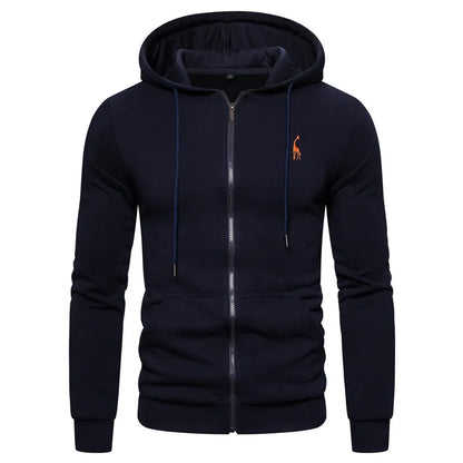 Winter Cotton Hoodied Mens Sweatshirts Fleece Thick Hoodies Sportswear Zipper